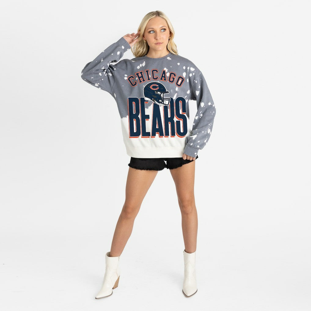 Chicago Bears Gameday Couture Women's Arch Rivals Faded Wash Sweatshirt Gray