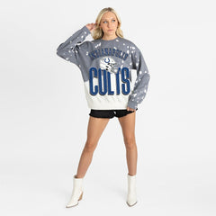Indianapolis Colts Gameday Couture Women's Arch Rivals Faded Wash Sweatshirt Gray
