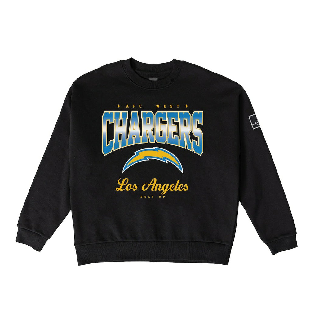 Los Angeles Chargers Gameday Couture Women's Powerhouse Play Premium Fleece Sweatshirt Black