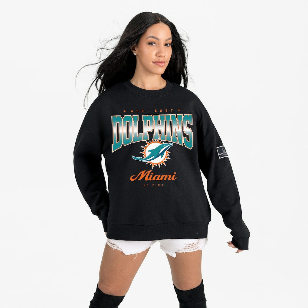 Miami Dolphins Gameday Couture Women's Powerhouse Play Premium Fleece Sweatshirt Black