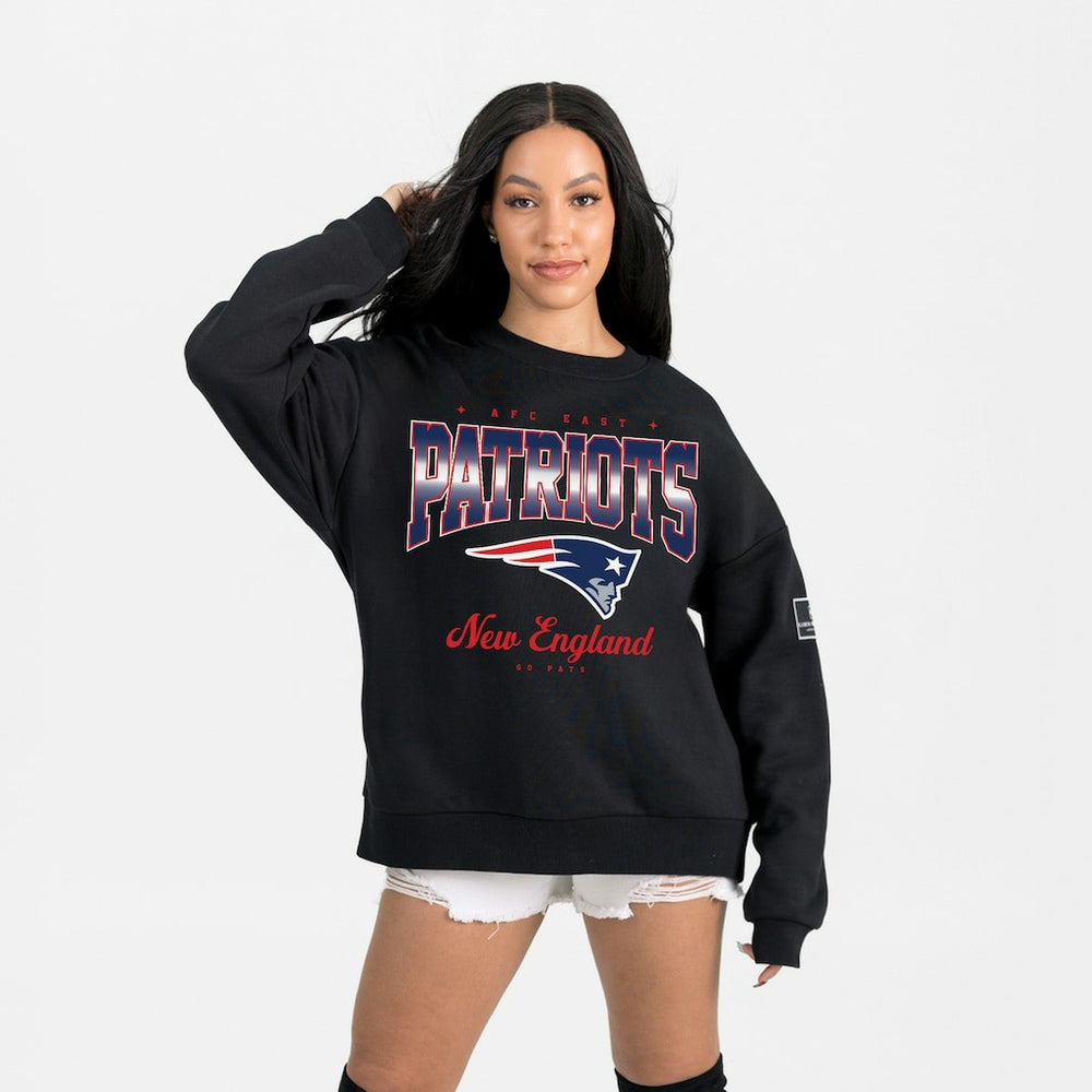New England Patriots Gameday Couture Women's Powerhouse Play Premium Fleece Sweatshirt Black