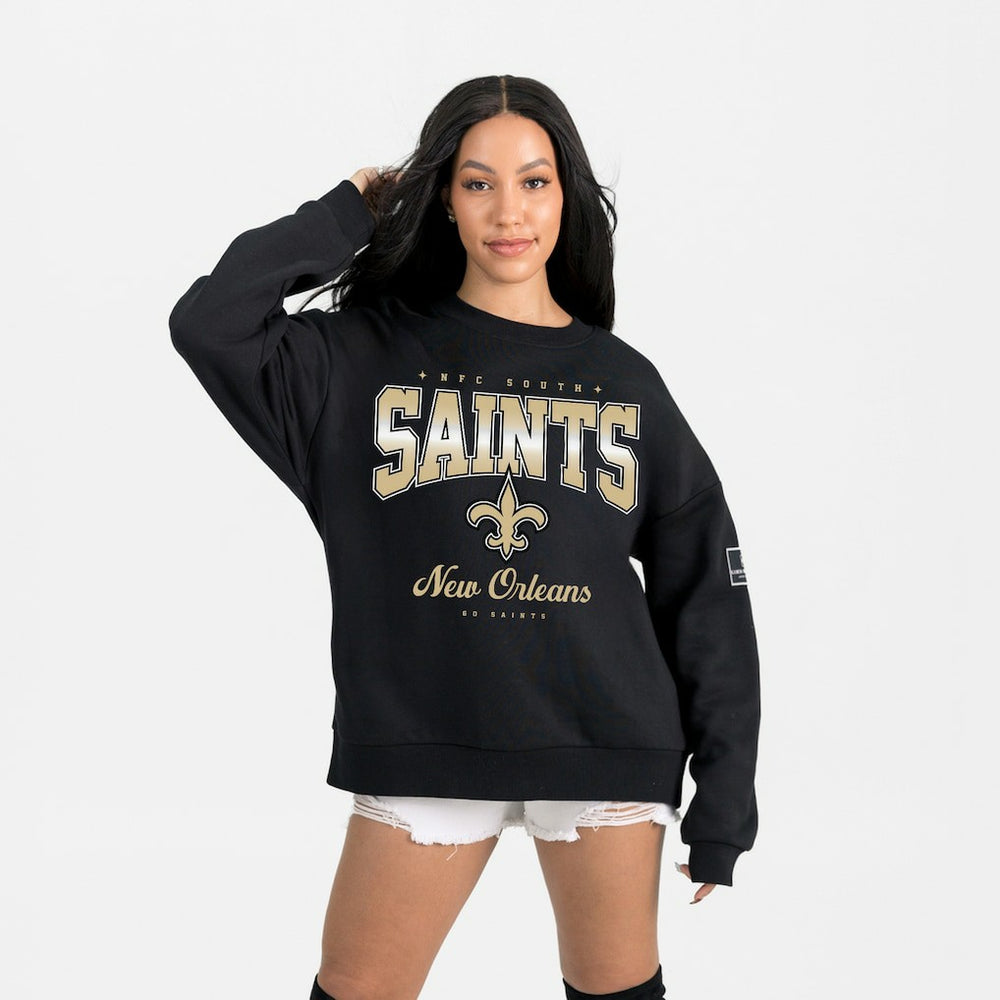 New Orleans Saints Gameday Couture Women's Powerhouse Play Premium Fleece Sweatshirt Black