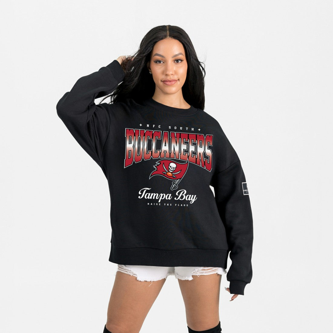 Tampa Bay Buccaneers Gameday Couture Women's Powerhouse Play Premium Fleece Sweatshirt Black