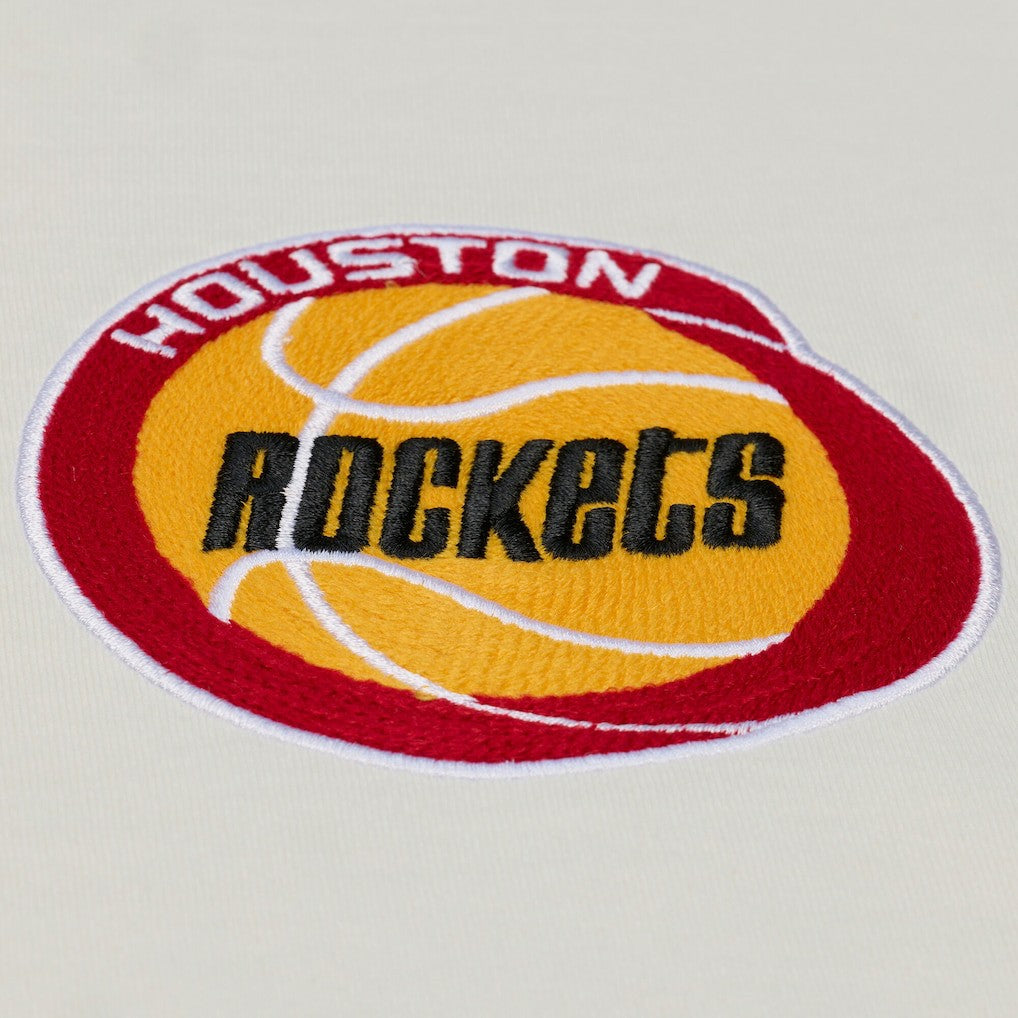 Houston Rockets Hardwood Classics Chainstitch Premium T-Shirt Cream | Mitchell & Ness discount
