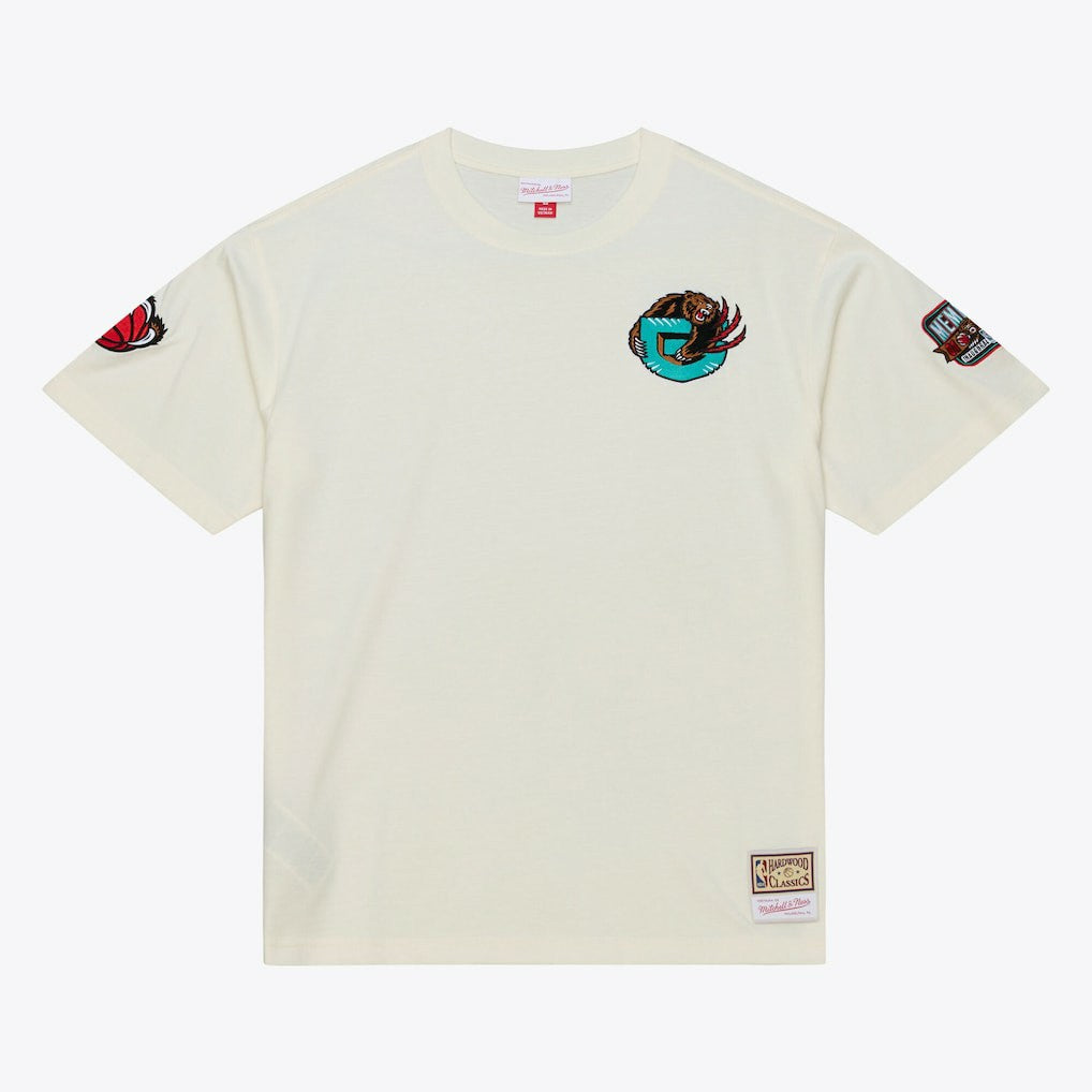 Memphis Grizzlies Hardwood Classics Chainstitch Premium T-Shirt Cream | Mitchell & Ness Near Me