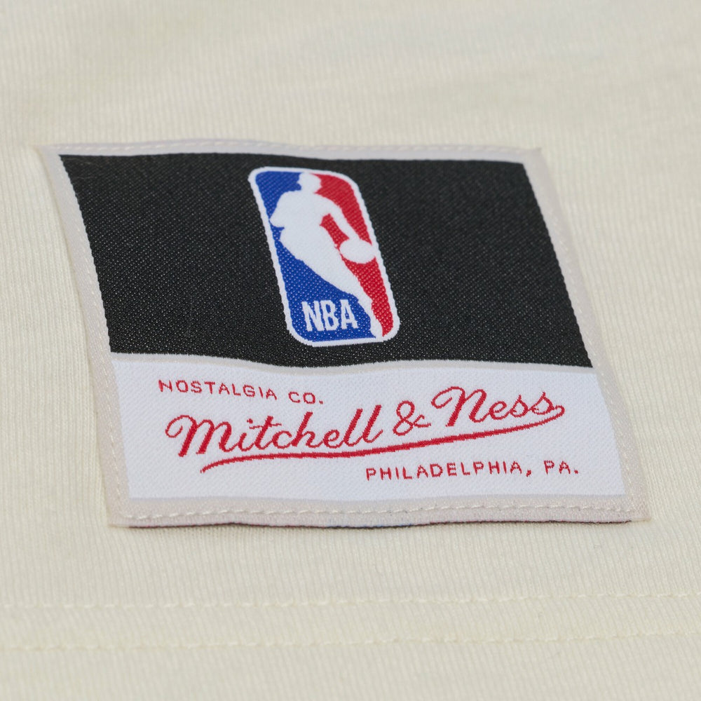 Utah Jazz Hardwood Classics Chainstitch Premium T-Shirt Cream | Mitchell & Ness online