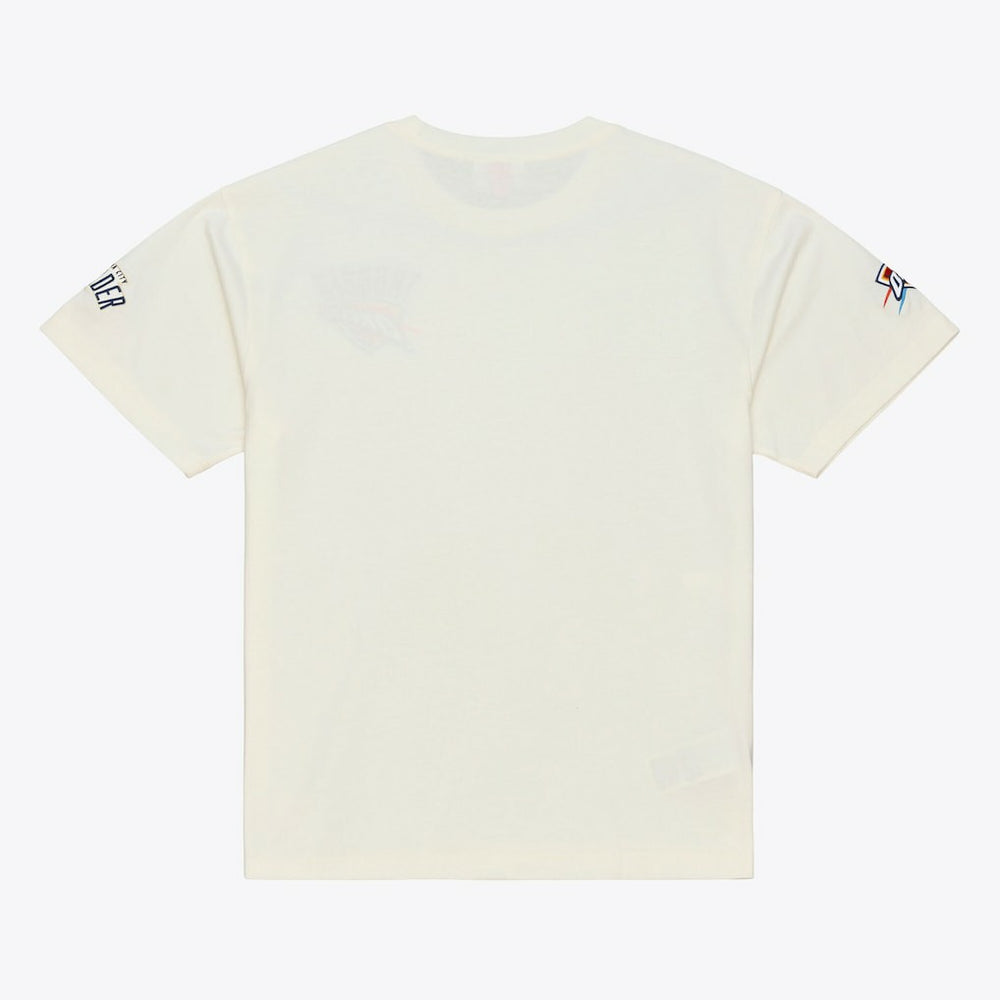 Oklahoma City Thunder Hardwood Classics Chainstitch Premium T-Shirt Cream | Mitchell & Ness discount