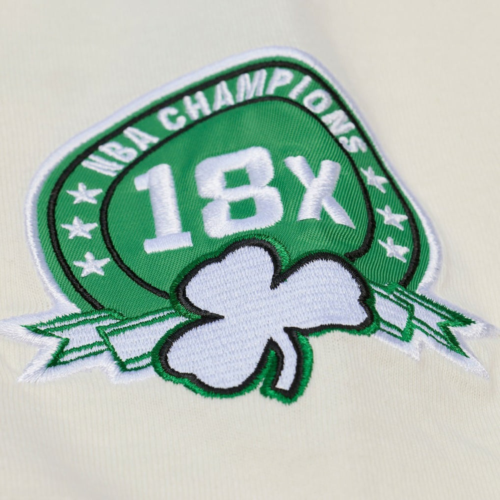 Boston Celtics Hardwood Classics Chainstitch Premium T-Shirt Cream | Mitchell & Ness online