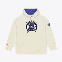 Sacramento Kings Hardwood Classics Chainstitch Premium Fleece Hoodie Cream | Mitchell & Ness discount