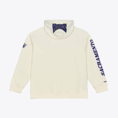 Sacramento Kings Hardwood Classics Chainstitch Premium Fleece Hoodie Cream | Mitchell & Ness discount