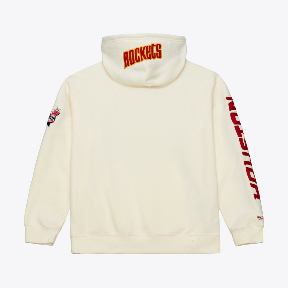 Houston Rockets Hardwood Classics Chainstitch Premium Fleece Hoodie Cream | Mitchell & Ness online