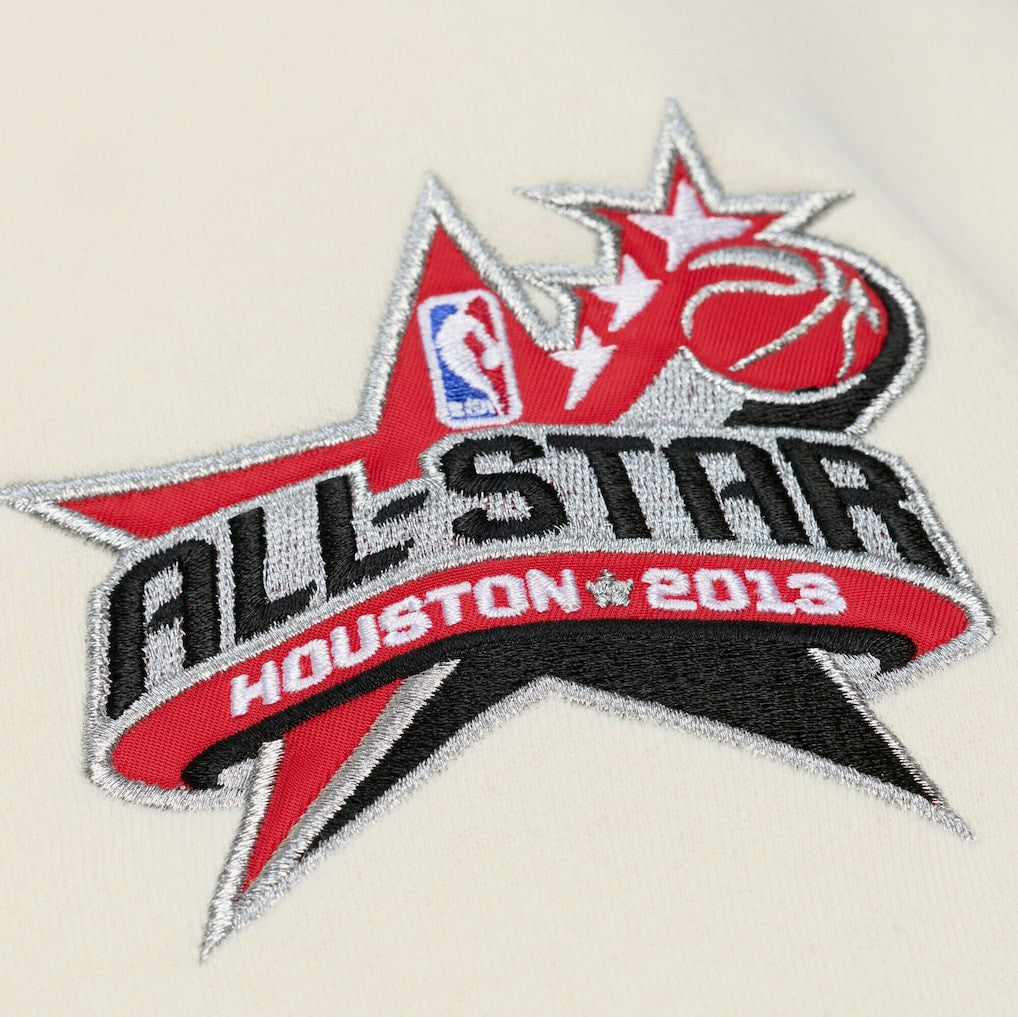 Houston Rockets Hardwood Classics Chainstitch Premium Fleece Hoodie Cream | Mitchell & Ness online