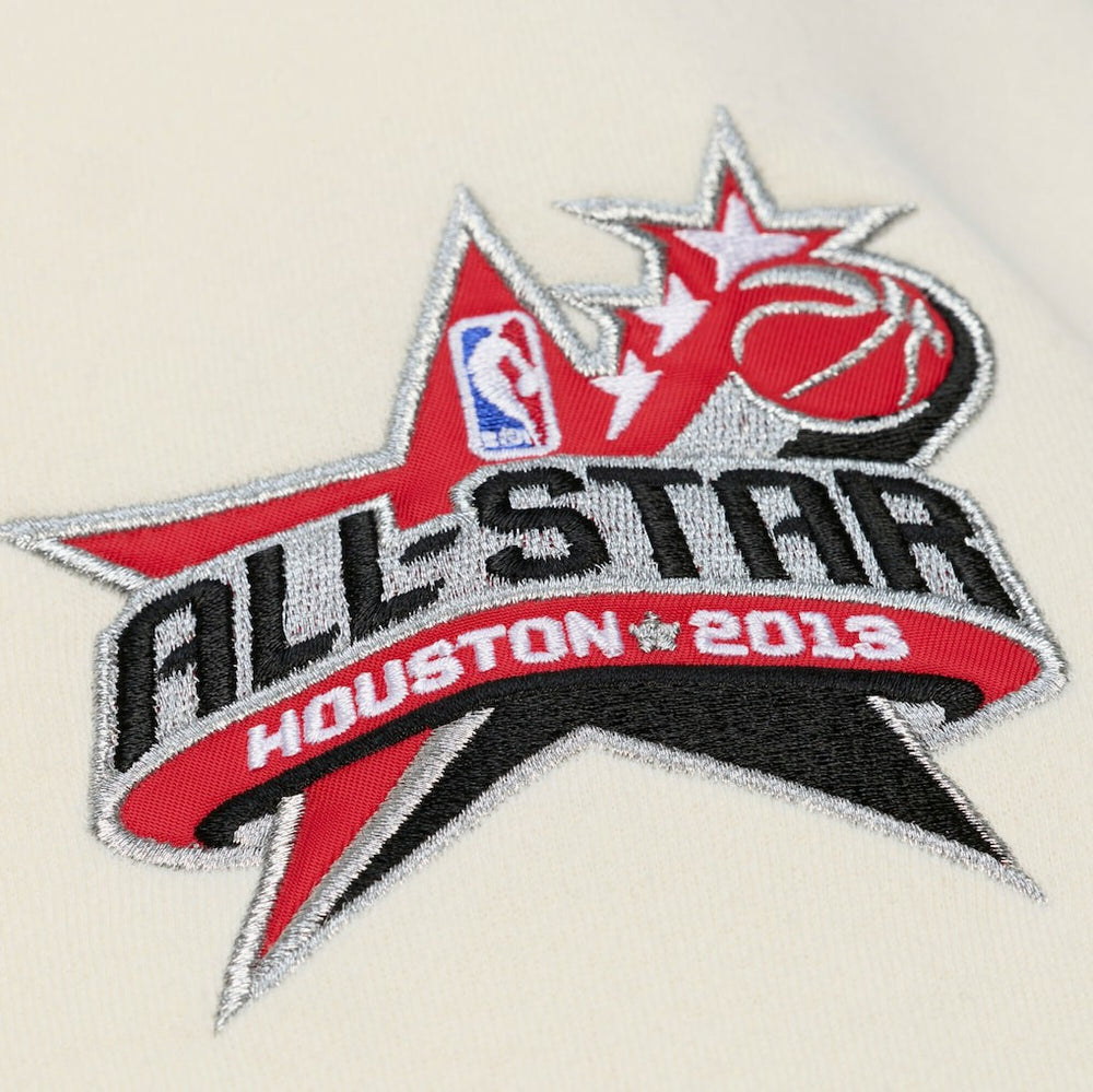 Houston Rockets Hardwood Classics Chainstitch Premium Fleece Hoodie Cream | Mitchell & Ness online