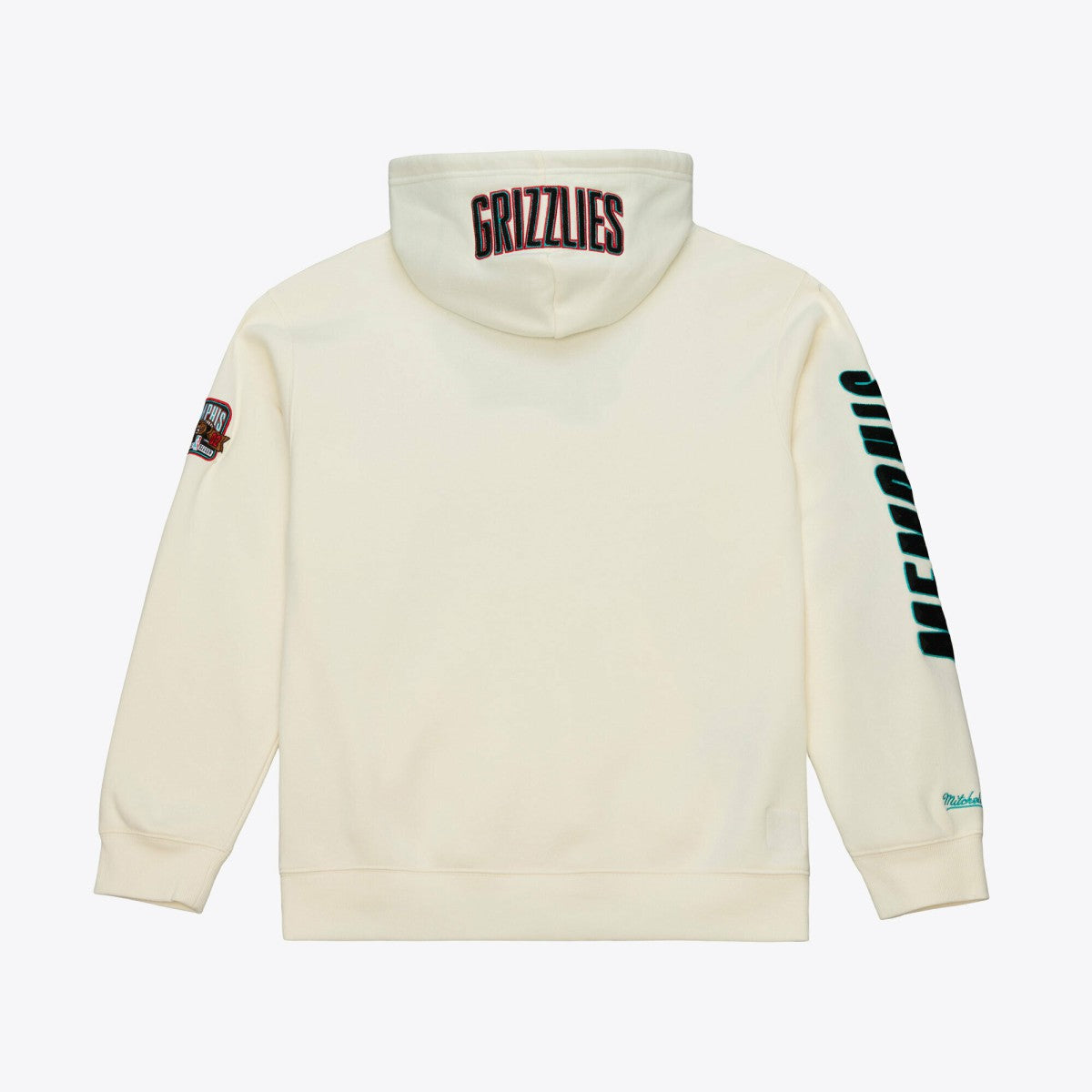 Memphis Grizzlies Hardwood Classics Chainstitch Premium Fleece Hoodie Cream | Mitchell & Ness