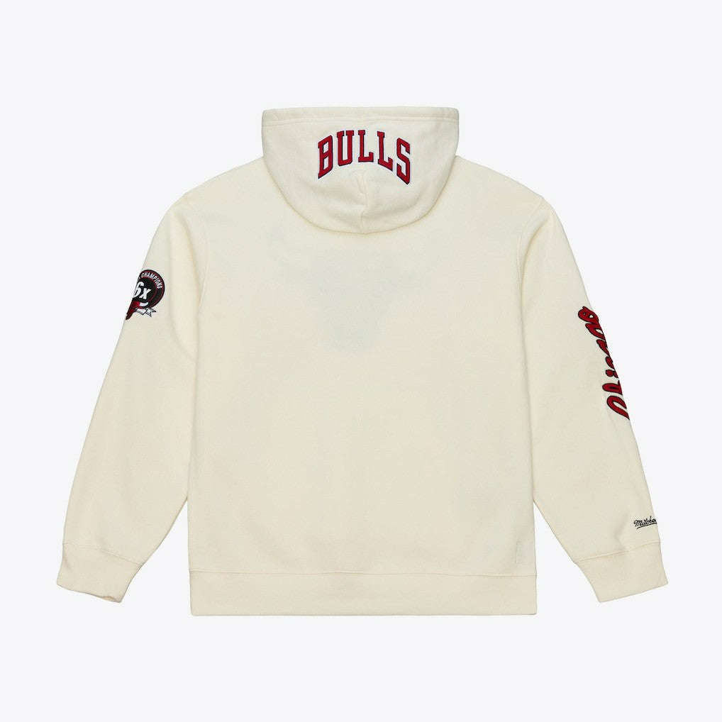 Chicago Bulls Hardwood Classics Chainstitch Premium Fleece Hoodie Cream | Mitchell & Ness Lifestyle