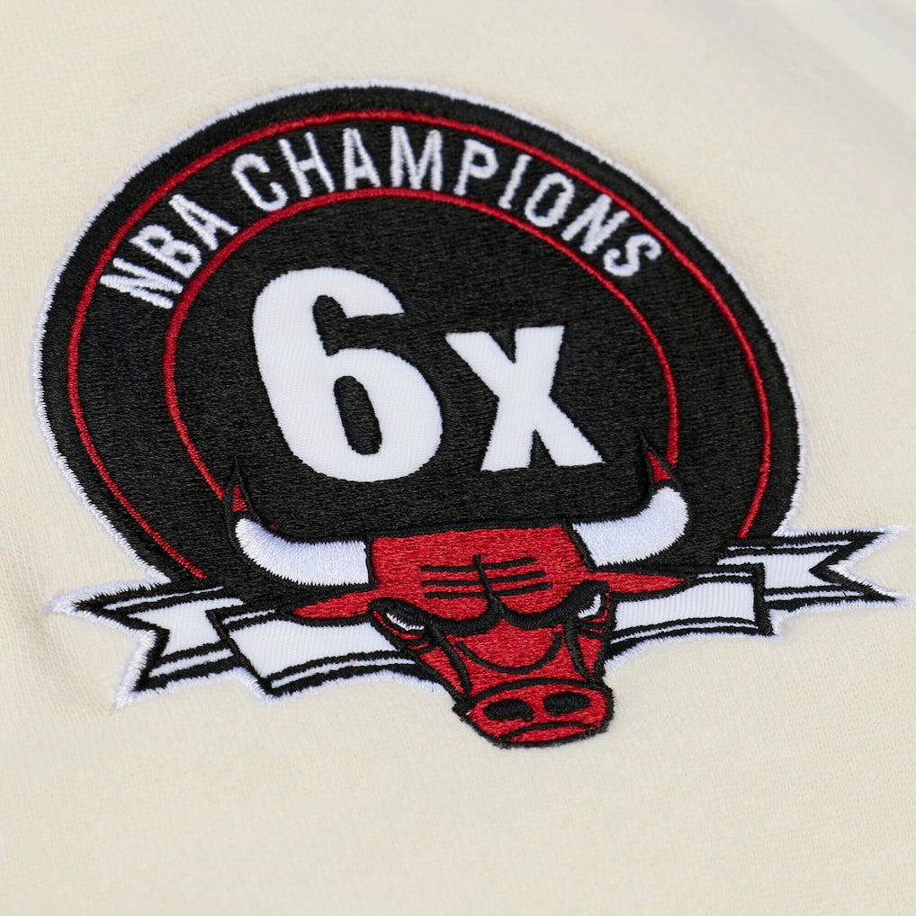 Chicago Bulls Hardwood Classics Chainstitch Premium Fleece Hoodie Cream | Mitchell & Ness Lifestyle