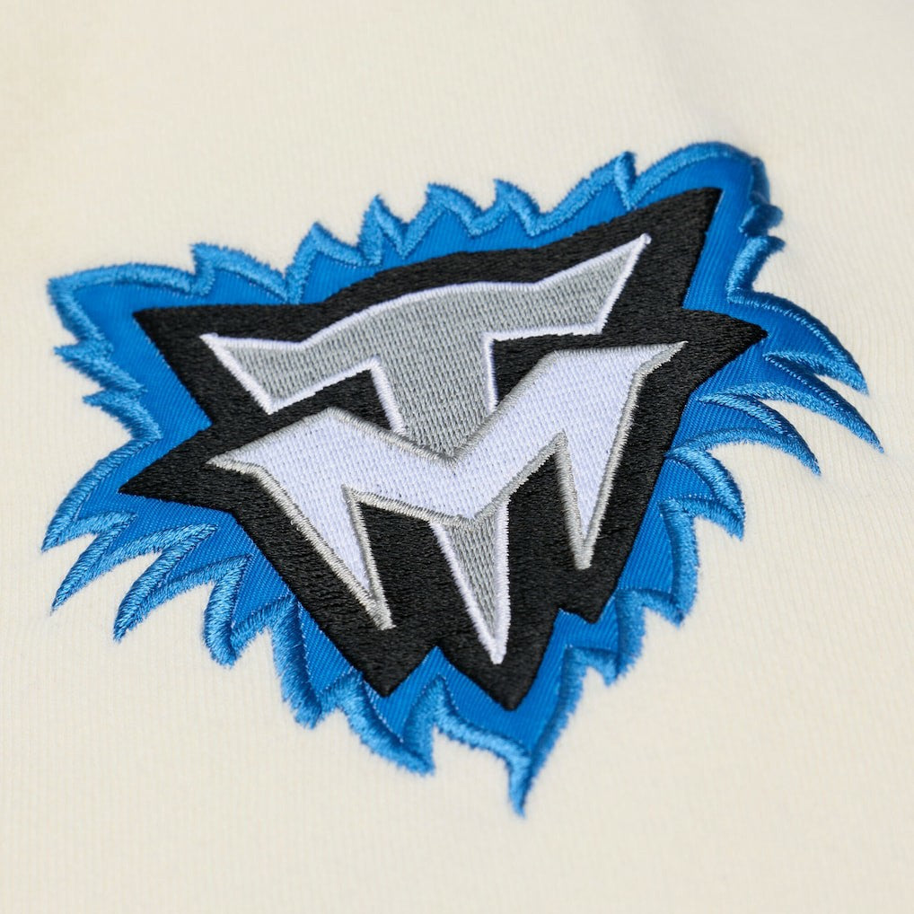 Minnesota Timberwolves Hardwood Classics Chainstitch Premium Fleece Hoodie Cream | Mitchell & Ness