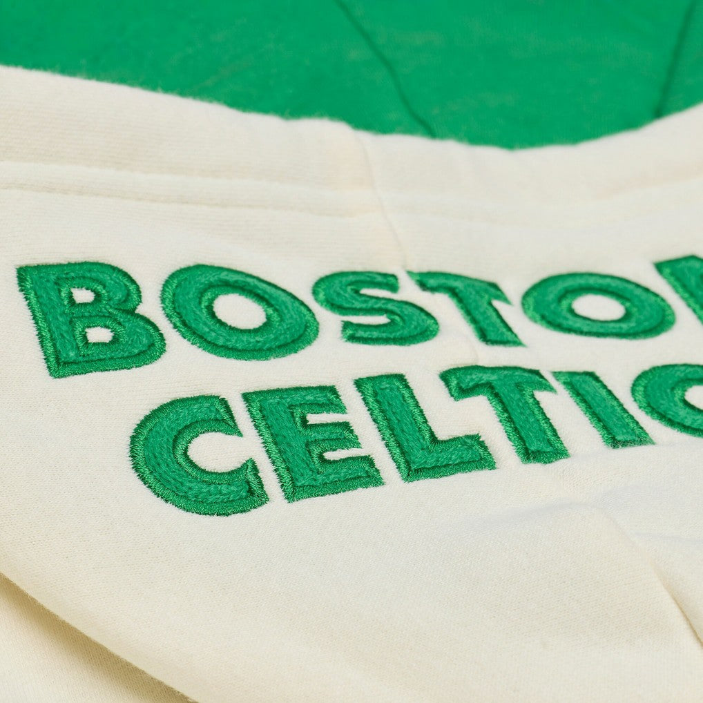 Boston Celtics Hardwood Classics Chainstitch Premium Fleece Hoodie Cream | Mitchell & Ness online