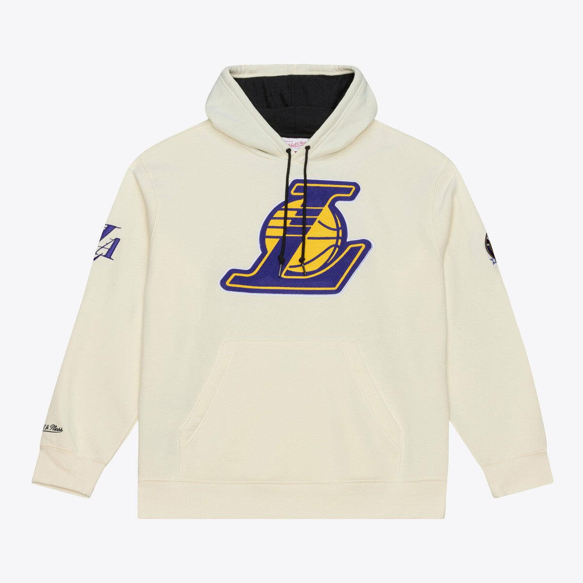 Los Angeles Lakers Hardwood Classics Chainstitch Premium Fleece Hoodie Cream | Mitchell & Ness Near Me