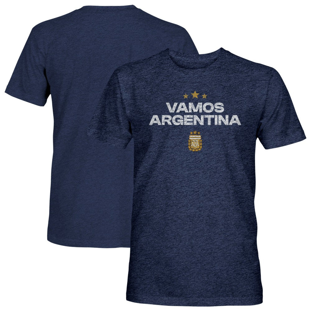Argentina National Team 1863FC Athletic Wordmark Vintage Tri-Blend T-Shirt Navy