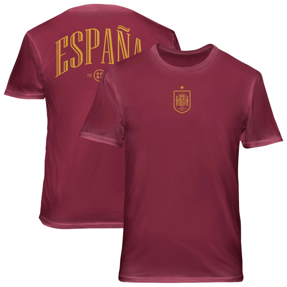Spain National Team 1863FC Back Wordmark Soft Wash T-Shirt Red