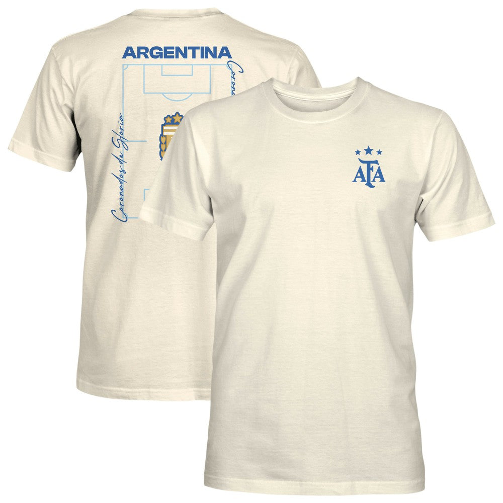 Argentina National Team 1863FC Own the Pitch Heavyweight T-Shirt Cream