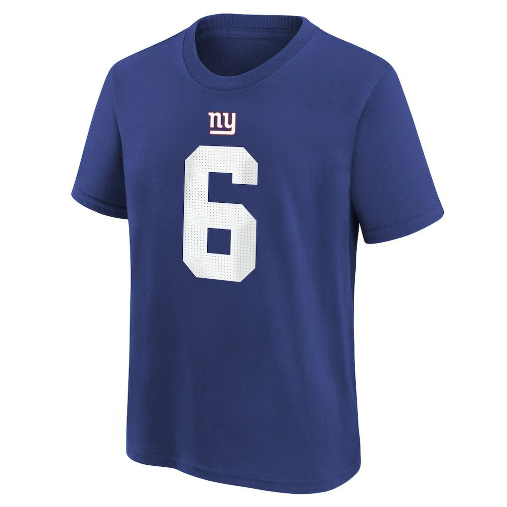 Nike Jaxson Dart New York Giants Youth Name & Number T-Shirt Royal