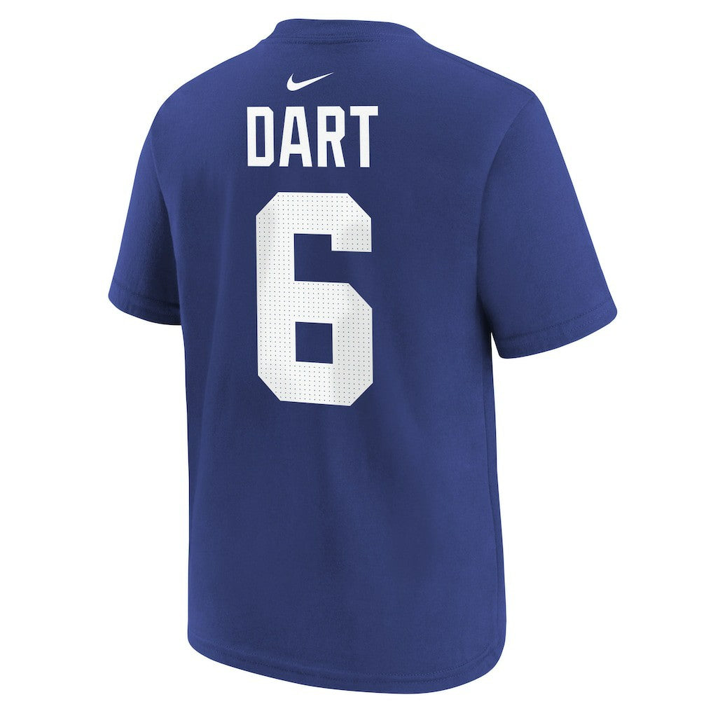 Nike Jaxson Dart New York Giants Youth Name & Number T-Shirt Royal