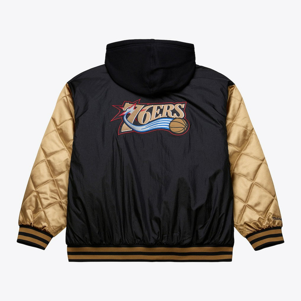 Philadelphia 76ers Hardwood Classics 76 Originals Collection Fushion Full-Snap Hoodie Jacket Black | Mitchell & Ness for sale