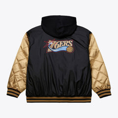 Philadelphia 76ers Hardwood Classics 76 Originals Collection Fushion Full-Snap Hoodie Jacket Black | Mitchell & Ness for sale