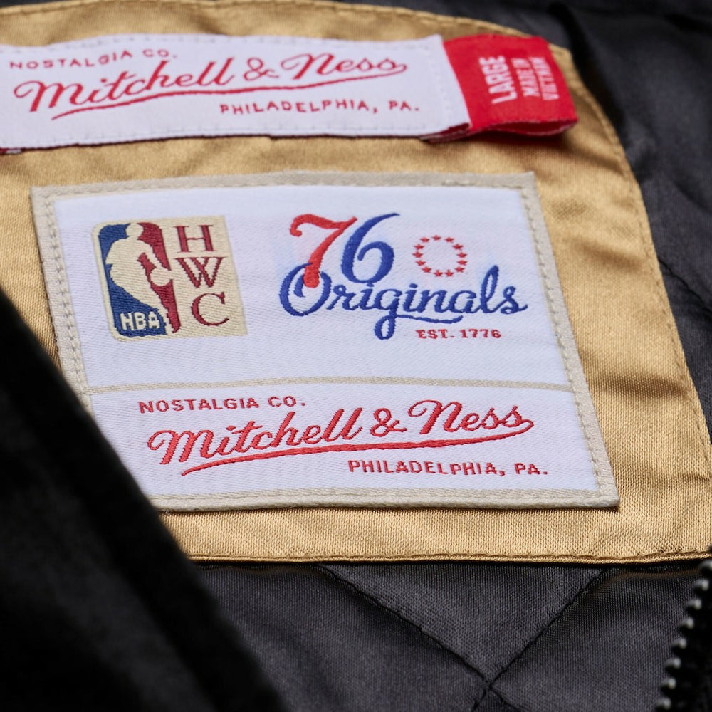 Philadelphia 76ers Hardwood Classics 76 Originals Collection Fushion Full-Snap Hoodie Jacket Black | Mitchell & Ness for sale