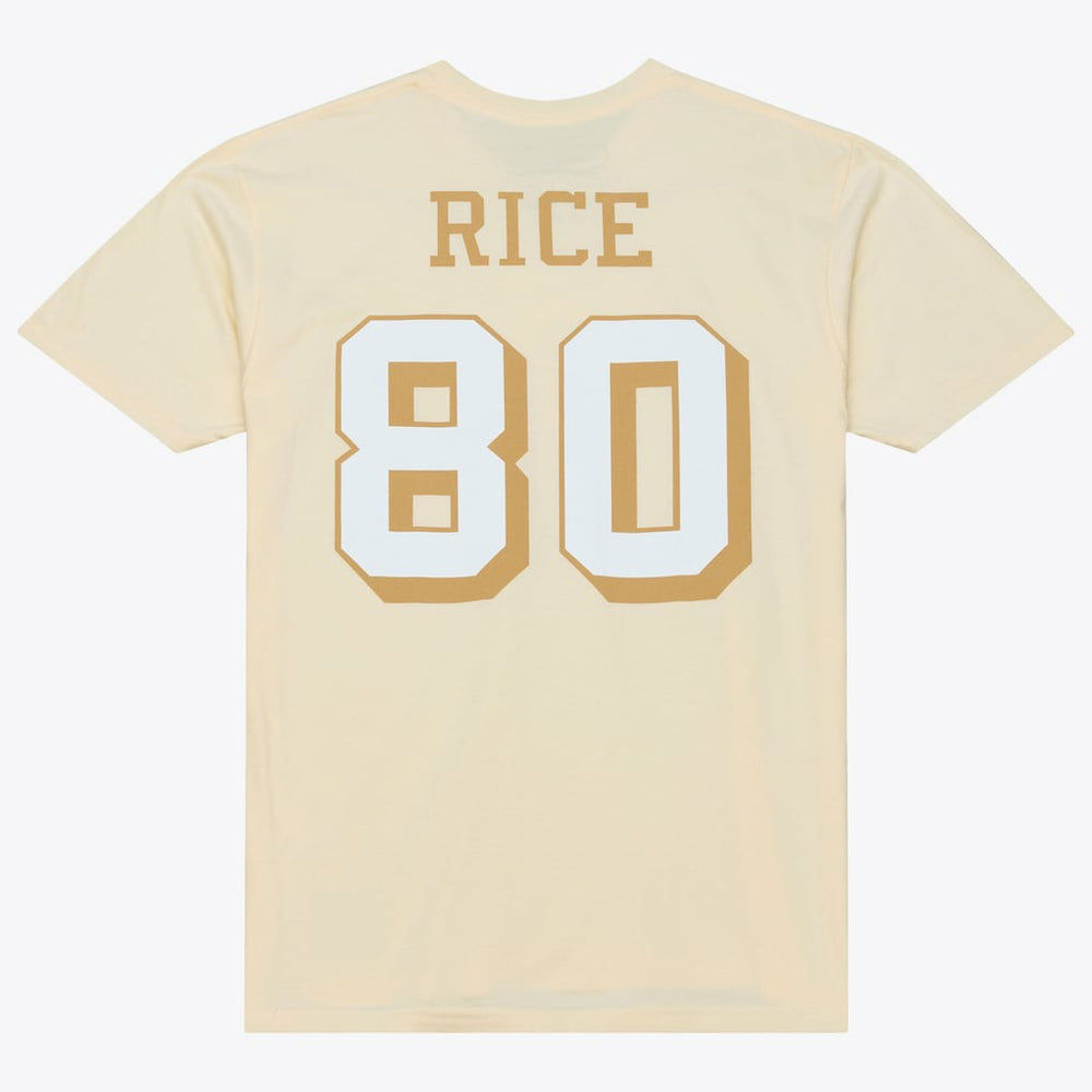 Mitchell & Ness Jerry Rice San Francisco 49ers Sandman Name & Number T-Shirt Cream