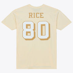 Mitchell & Ness Jerry Rice San Francisco 49ers Sandman Name & Number T-Shirt Cream