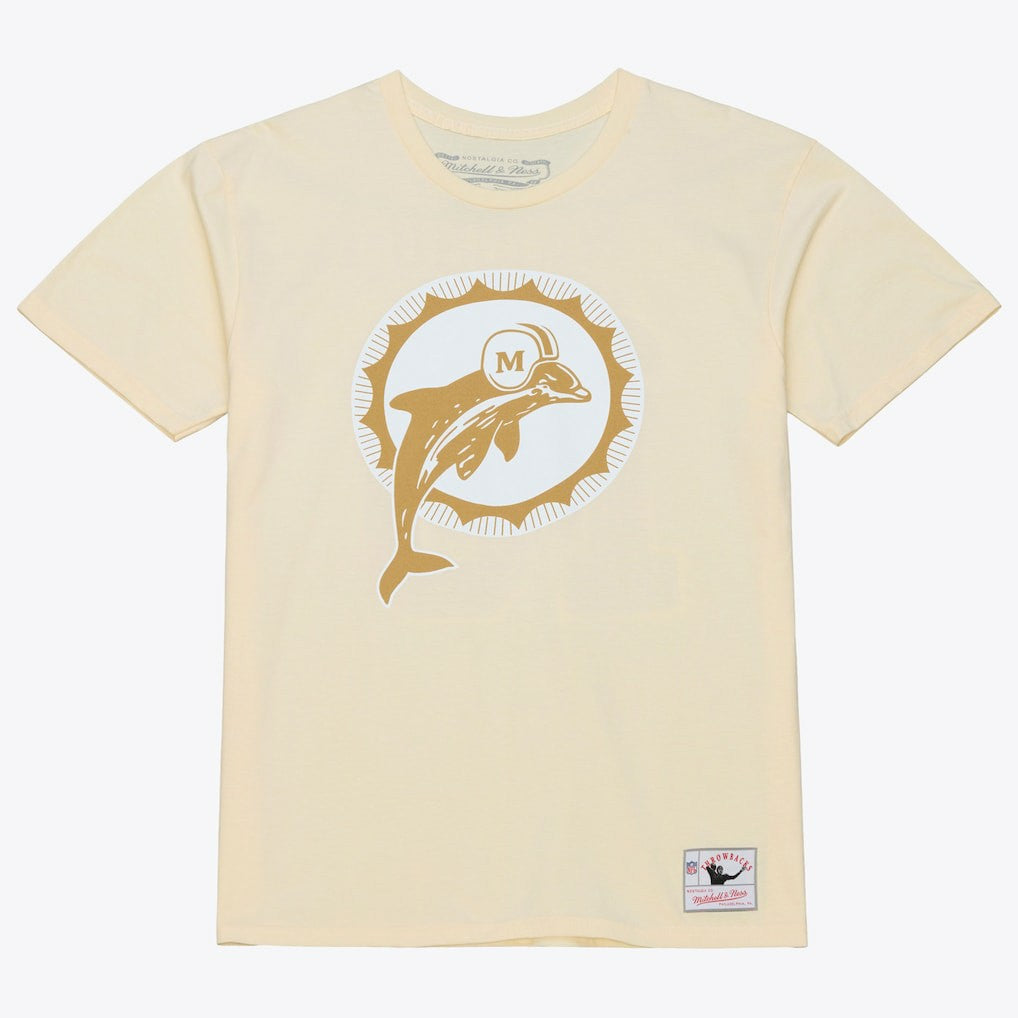 Mitchell & Ness Dan Marino Miami Dolphins Sandman Name & Number T-Shirt Cream