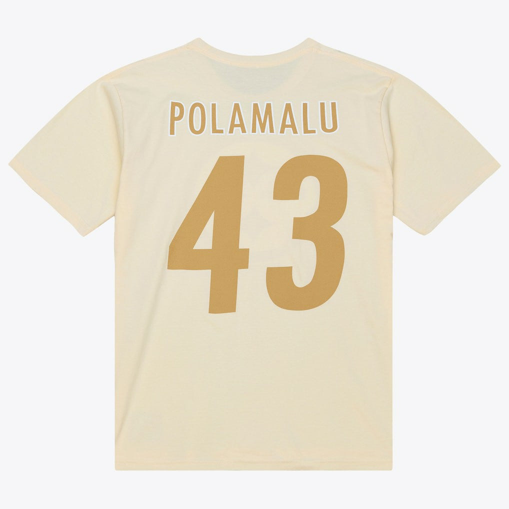 Mitchell & Ness Troy Polamalu Pittsburgh Steelers Sandman Name & Number T-Shirt Cream