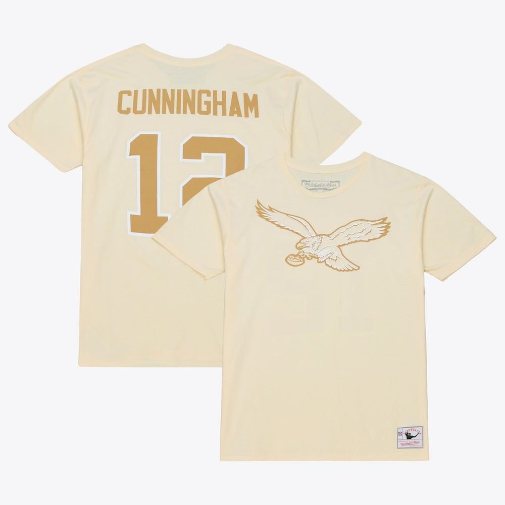 Mitchell & Ness Randall Cunningham Philadelphia Eagles Sandman Name & Number T-Shirt Cream