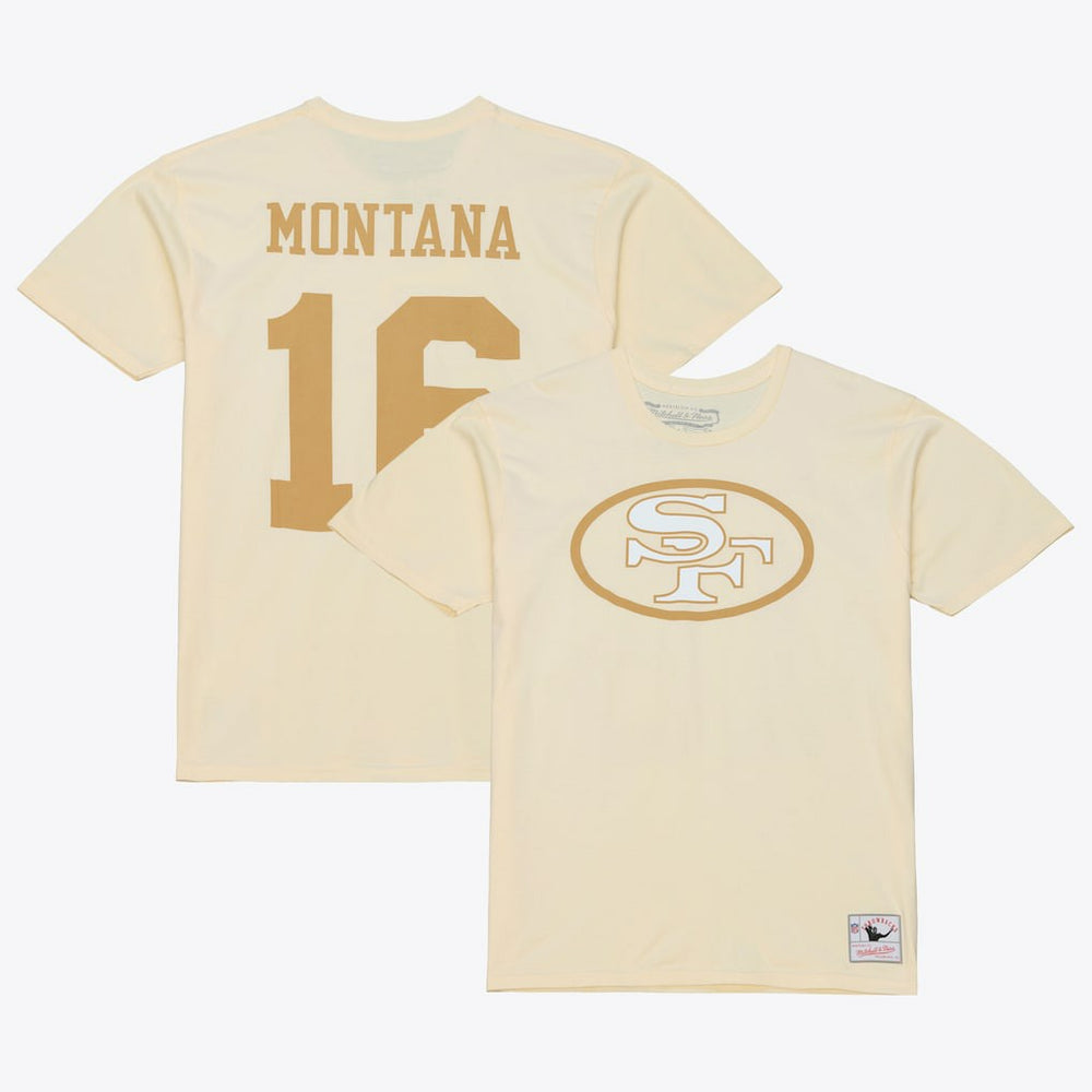 Mitchell & Ness Joe Montana San Francisco 49ers Sandman Name & Number T-Shirt Cream