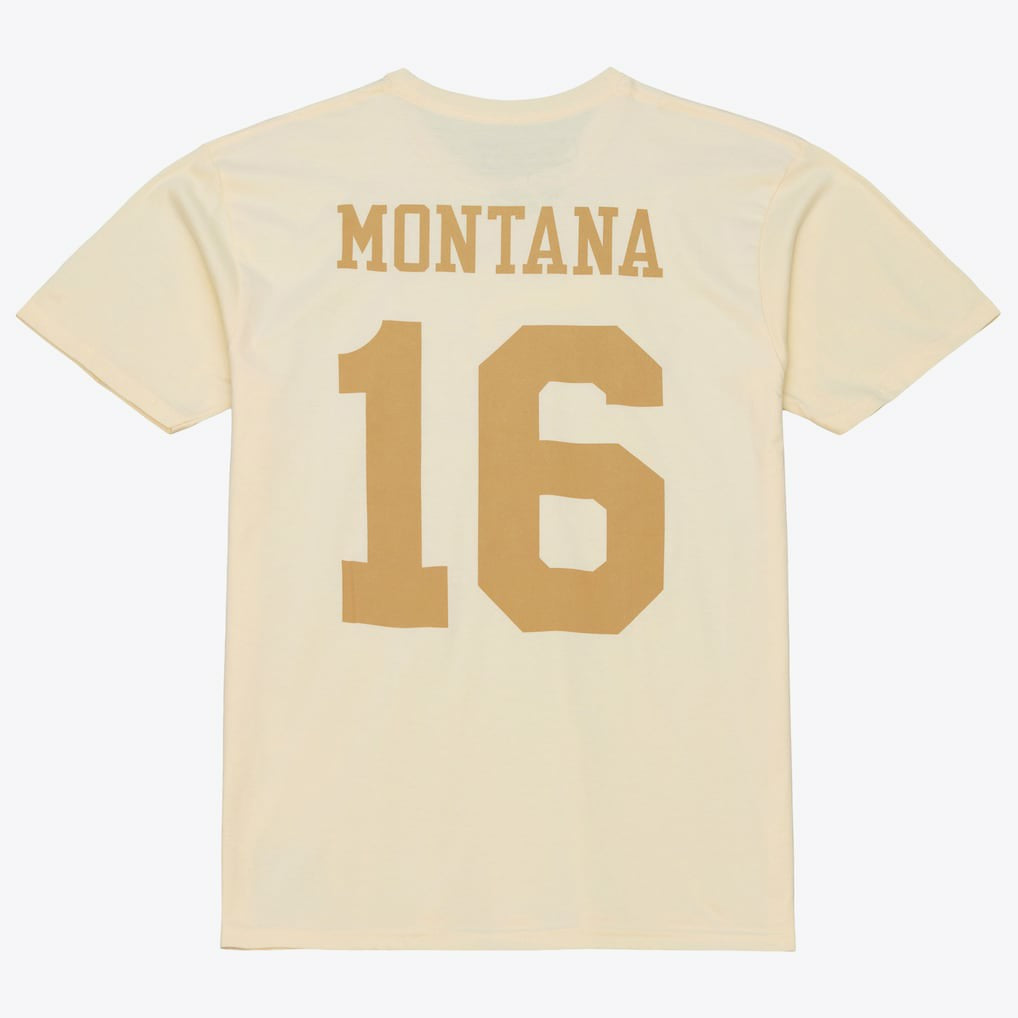 Mitchell & Ness Joe Montana San Francisco 49ers Sandman Name & Number T-Shirt Cream