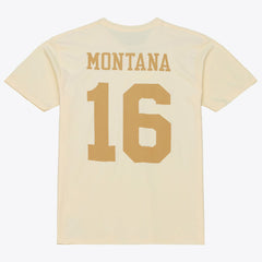 Mitchell & Ness Joe Montana San Francisco 49ers Sandman Name & Number T-Shirt Cream