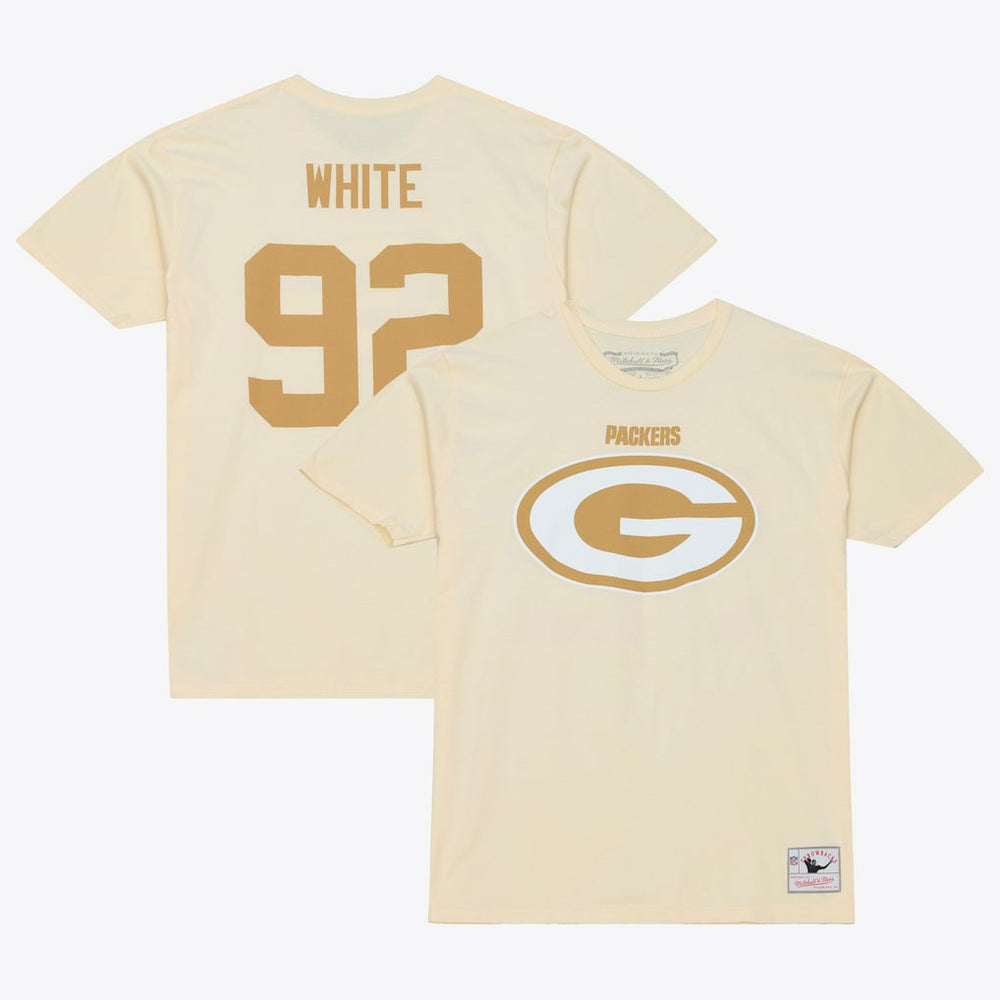 Mitchell & Ness Reggie White Green Bay Packers Sandman Name & Number T-Shirt Cream