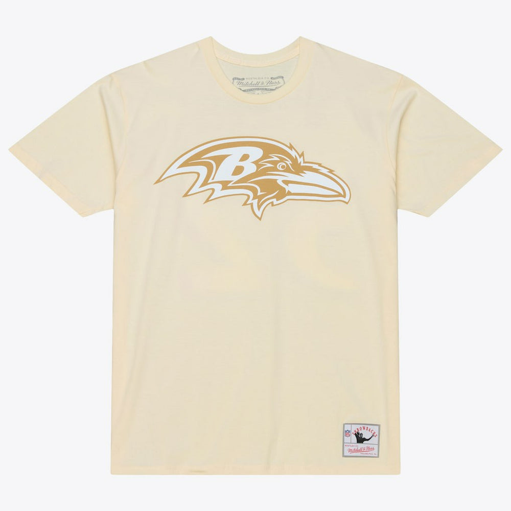 Mitchell & Ness Ray Lewis Baltimore Ravens Sandman Name & Number T-Shirt Cream
