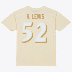 Mitchell & Ness Ray Lewis Baltimore Ravens Sandman Name & Number T-Shirt Cream