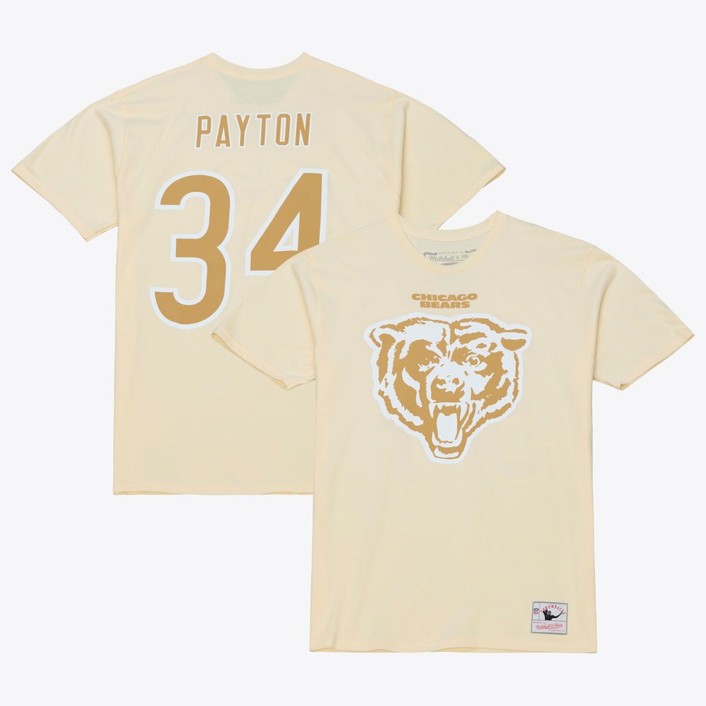 Mitchell & Ness Walter Payton Chicago Bears Sandman Name & Number T-Shirt Cream
