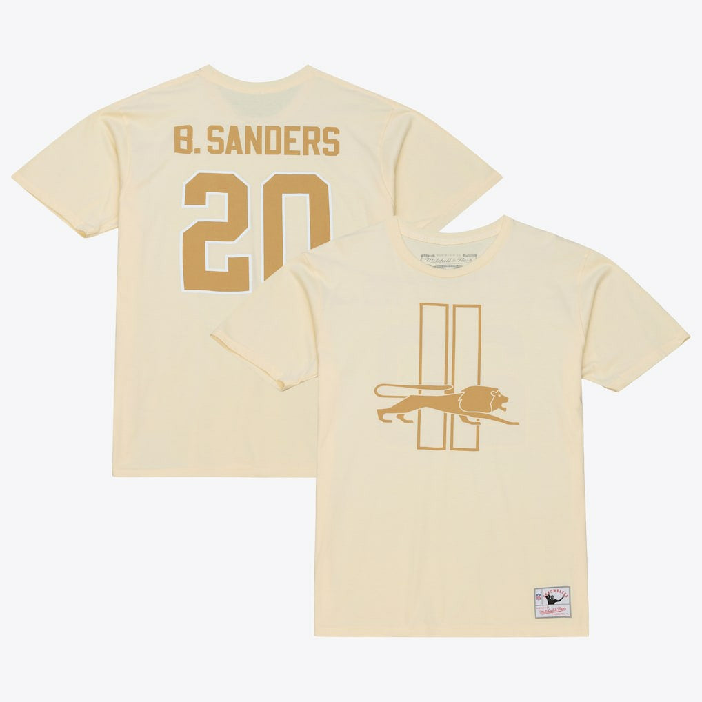 Mitchell & Ness Barry Sanders Detroit Lions Sandman Name & Number T-Shirt Cream