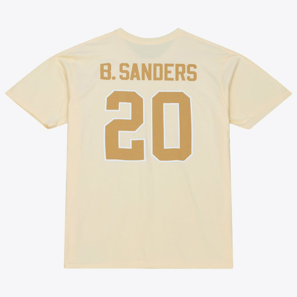 Mitchell & Ness Barry Sanders Detroit Lions Sandman Name & Number T-Shirt Cream
