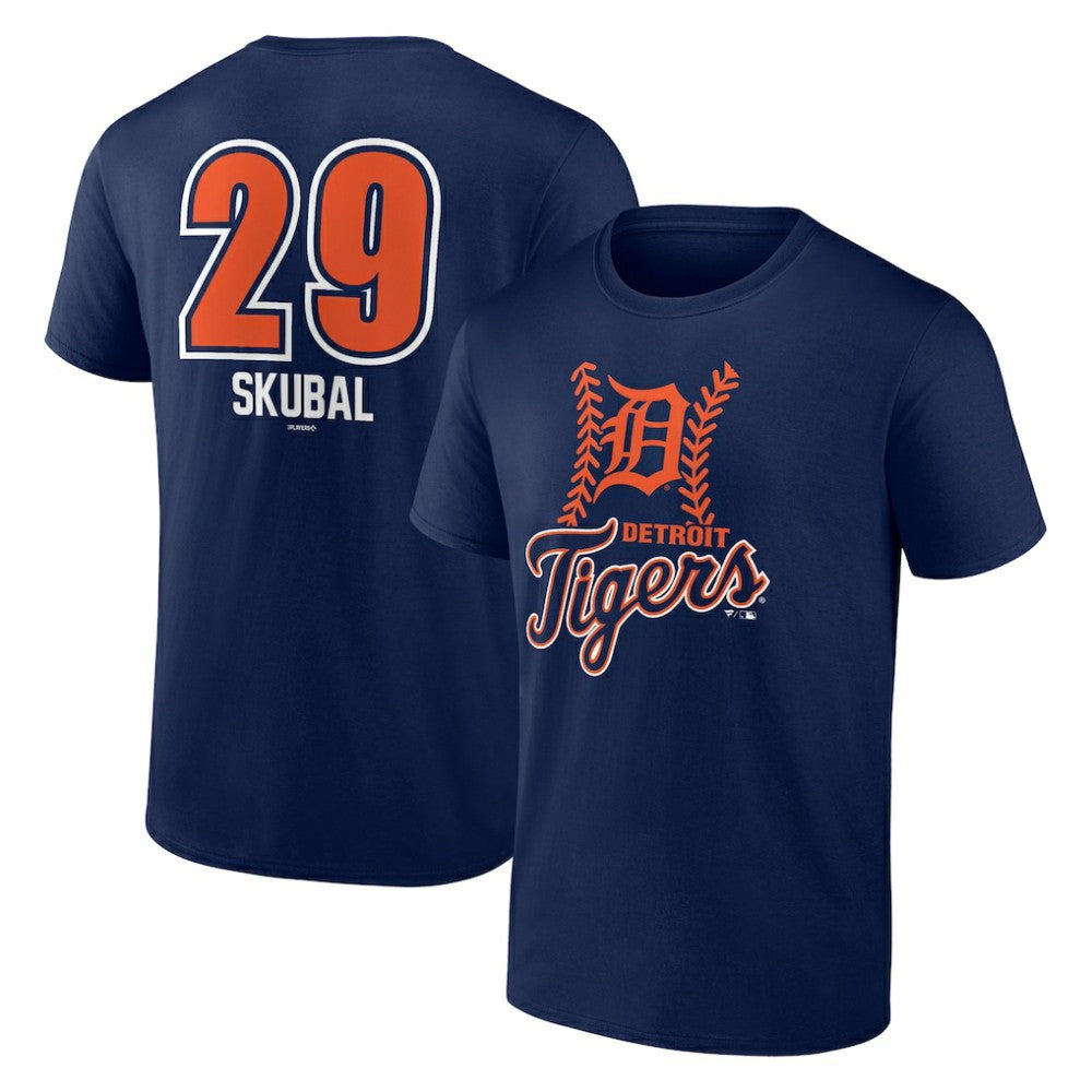 Tarik Skubal Detroit Tigers Fastball Player Name & Number T-Shirt - Navy - MLB Sale