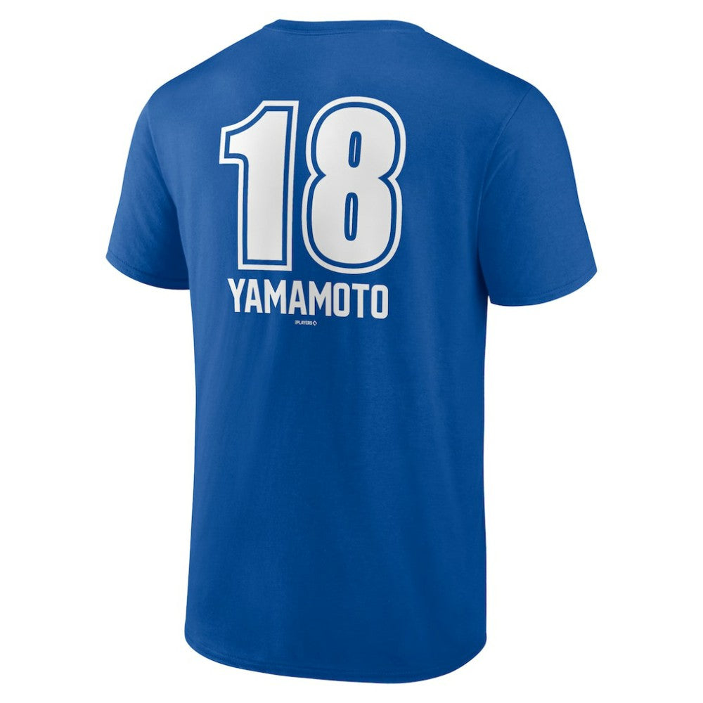 Yoshinobu Yamamoto Los Angeles Dodgers Fastball Player Name & Number T-Shirt - Royal - MLB on Sale