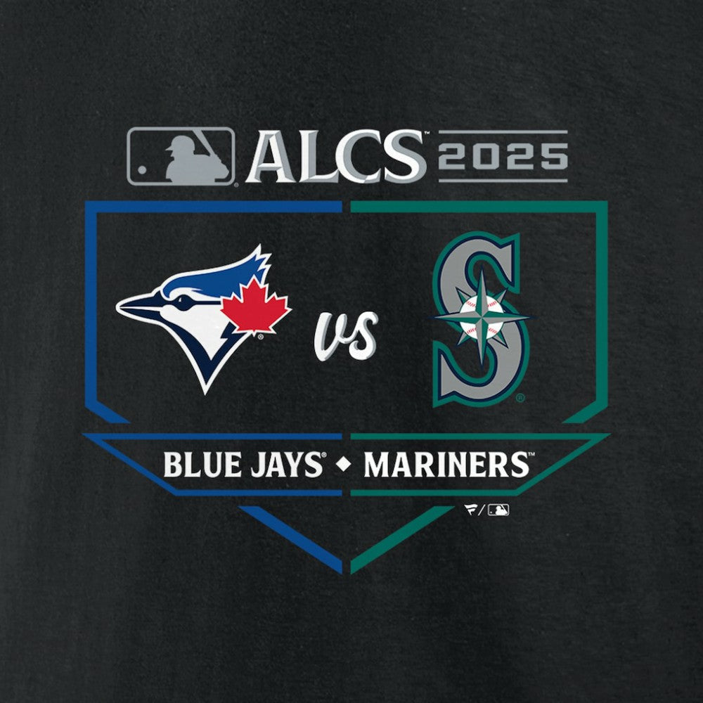Toronto Blue Jays vs. Seattle Mariners 2025 American League Championship Series Matchup Batter's Box T-Shirt - Black - MLB on Sale