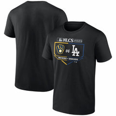 Milwaukee Brewers vs. Los Angeles Dodgers 2025 National League Championship Series Matchup Batter's Box T-Shirt - Black - MLB Online