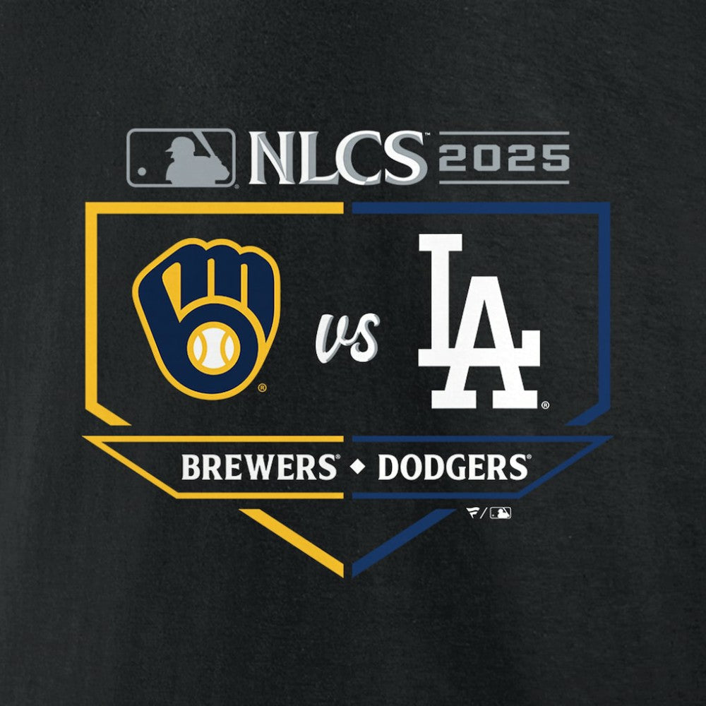 Milwaukee Brewers vs. Los Angeles Dodgers 2025 National League Championship Series Matchup Batter's Box T-Shirt - Black - MLB Online